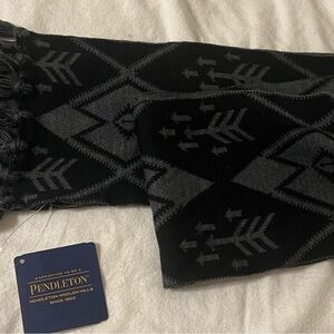 Pendleton Black and Gray Wool Scarf
